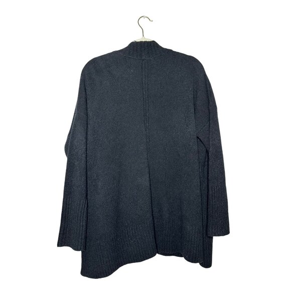 Banana Republic Black Hi Slit Poncho Size Small Cardigan Merino Wool Sweater - Picture 4 of 6